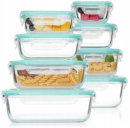 Vtopmart 8-pak Szklanych Pojemników Hermetycznych BPA-Free