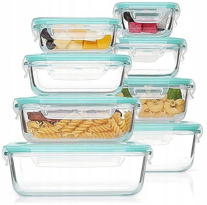 Vtopmart 8-pak Szklanych Pojemników Hermetycznych BPA-Free