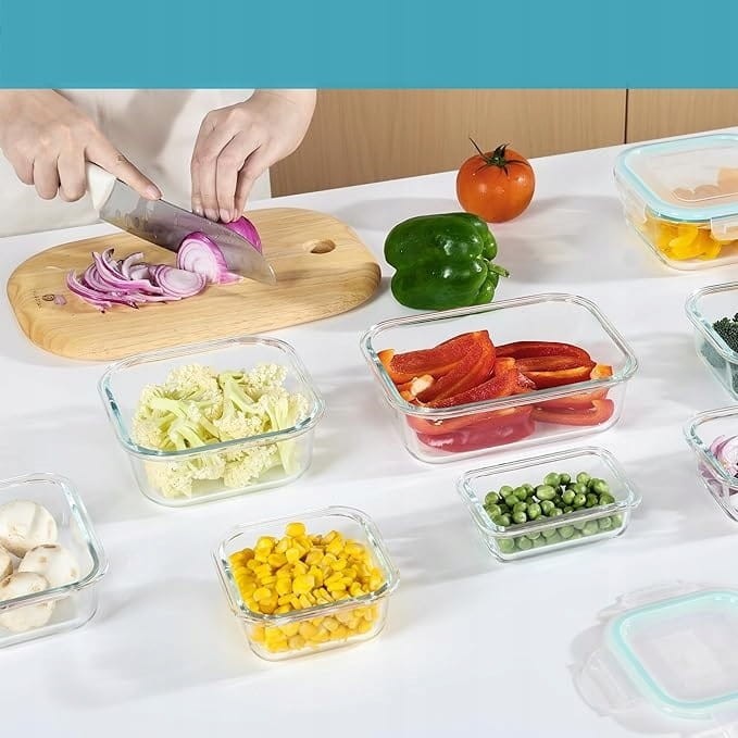 Vtopmart 8-pak Szklanych Pojemników Hermetycznych BPA-Free