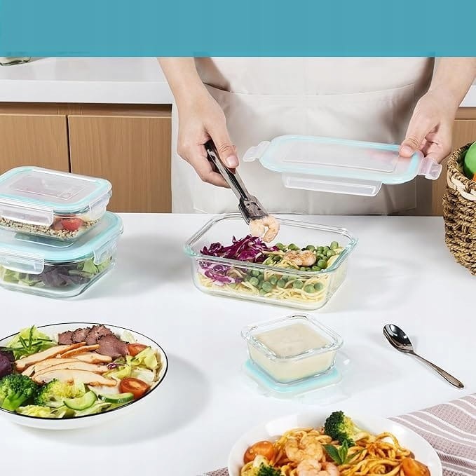 Vtopmart 8-pak Szklanych Pojemników Hermetycznych BPA-Free