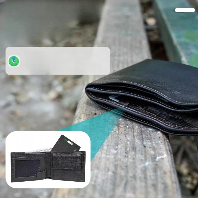 Lokalizator Kluczy Bluetooth Do Portfela Find My IOS Ładowanie Qi Qoosea