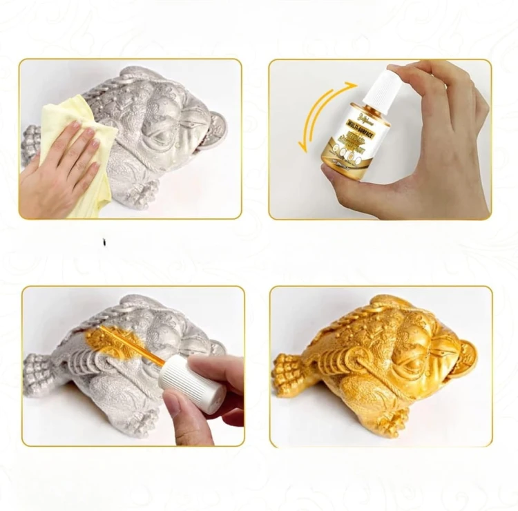 Farba Akrylowa Złota Metallic 30ml Do Drewna Tkanin Porcelany Bellifluous