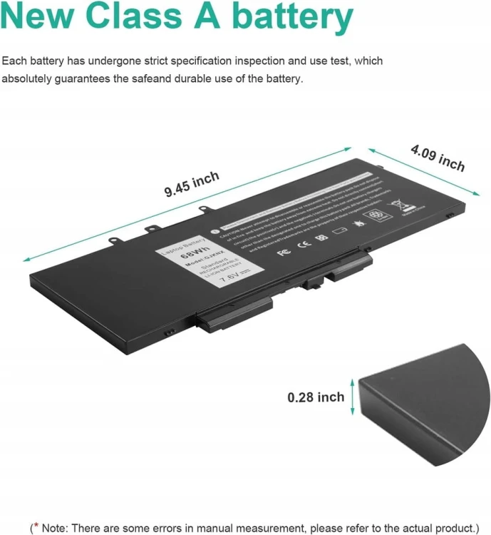 Bateria do Dell Latitude 7,6 V/68 Wh GJKNX ASUNCELL