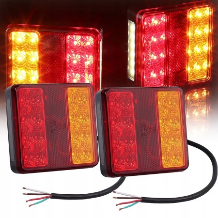 ZESTAW ŚWIATEŁ LAMP 22 LED DO PRZYCZEPKI PRZYCZEPY LAWETY