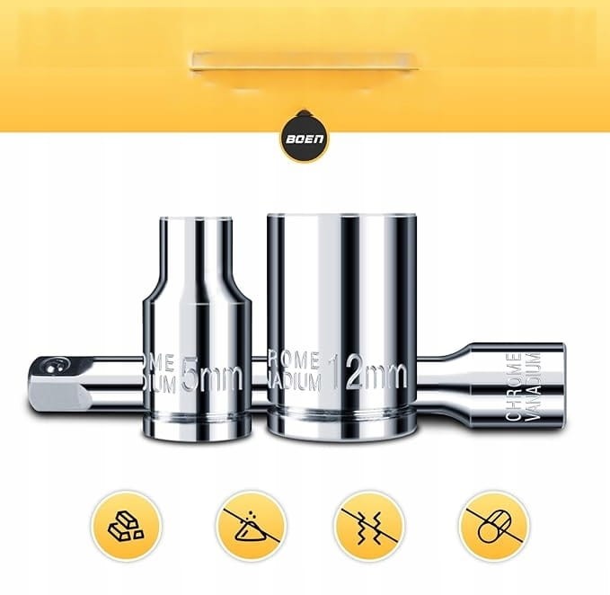 Zestaw 20 nasadek 1/4" (5-13 mm) 3/16-9/16'' z grzechotką przedłużką