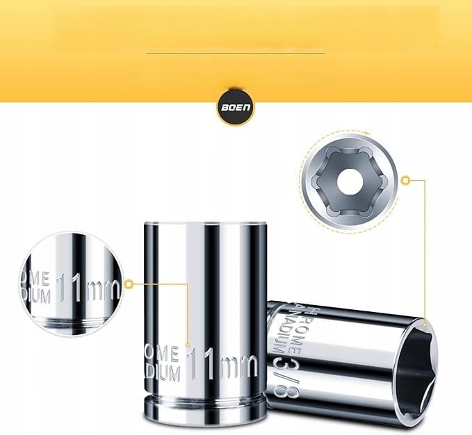 Zestaw 20 nasadek 1/4" (5-13 mm) 3/16-9/16'' z grzechotką przedłużką