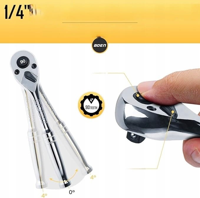 Zestaw 20 nasadek 1/4" (5-13 mm) 3/16-9/16'' z grzechotką przedłużką