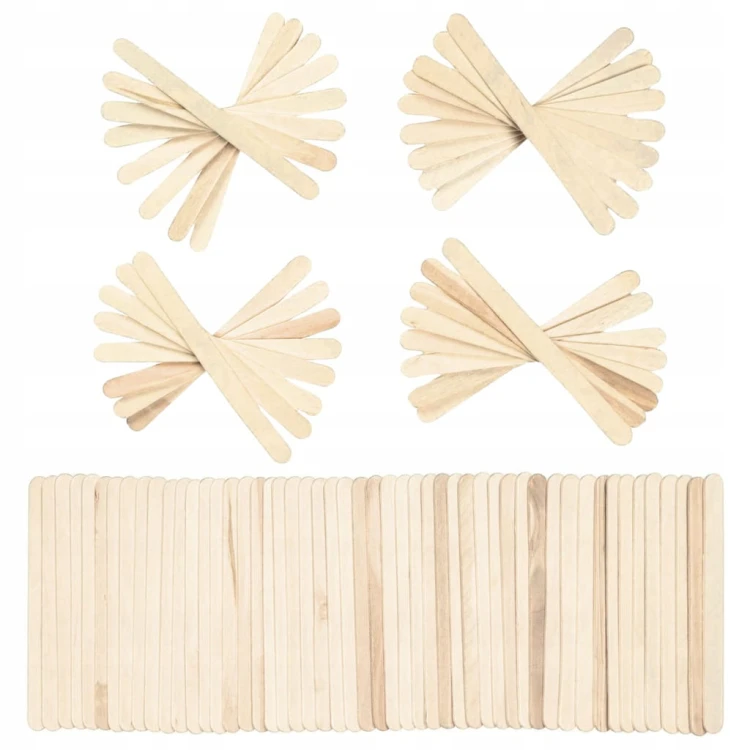 PATYCZKI NATURALNE KREATYWNE DREWNIANE 11,5cm 100 SZTUK