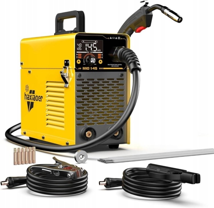 Spawarka MIG MAG TIG MMA 4w1 Bezgazowa Flux Haxiaoer Inwerterowa 145A