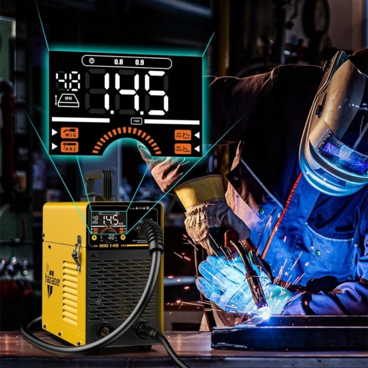 Spawarka MIG MAG TIG MMA 4w1 Bezgazowa Flux Haxiaoer Inwerterowa 145A