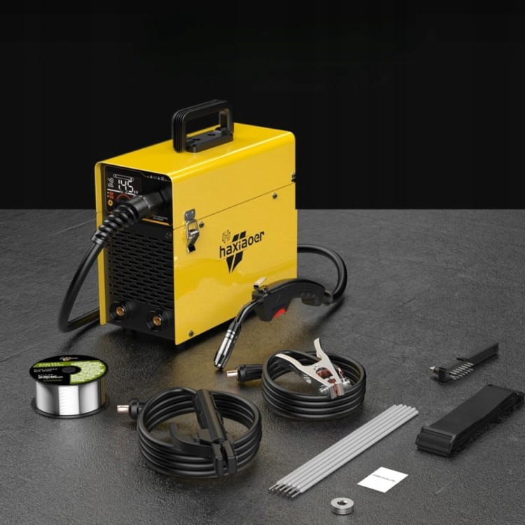 Spawarka MIG MAG TIG MMA 4w1 Bezgazowa Flux Haxiaoer Inwerterowa 145A
