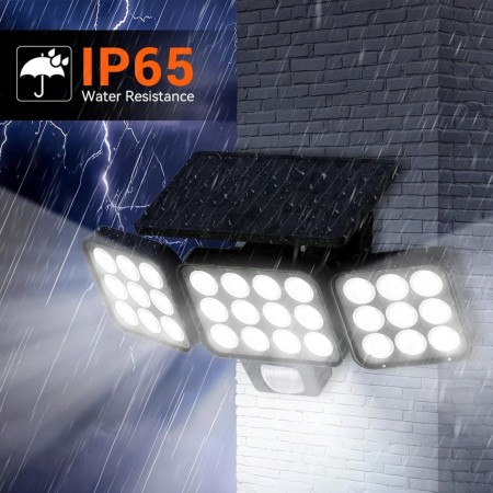 Lampy Solarne Elewacyjne 2 szt. GEARLITE Szklany Panel IP65 Ciepła Biel