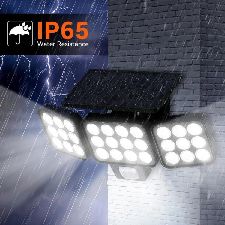 Lampy Solarne Elewacyjne 2 szt. GEARLITE Szklany Panel IP65 Ciepła Biel