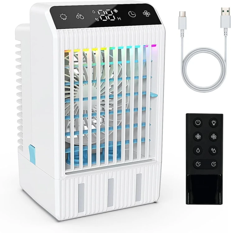 Przenośny Klimator Nawilżacz Biurkowy 1000ml LED USB Cichy TipTop Home