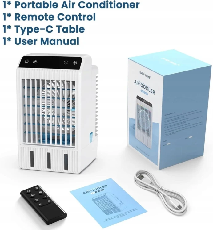 Przenośny Klimator Nawilżacz Biurkowy 1000ml LED USB Cichy TipTop Home