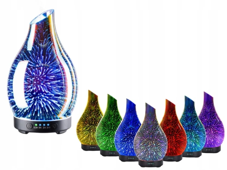 NAWILŻACZ POWIETRZA ULTRADŹWIĘKOWY DYFUZOR ZAPACHÓW PORSEME 3D LED KOLORY