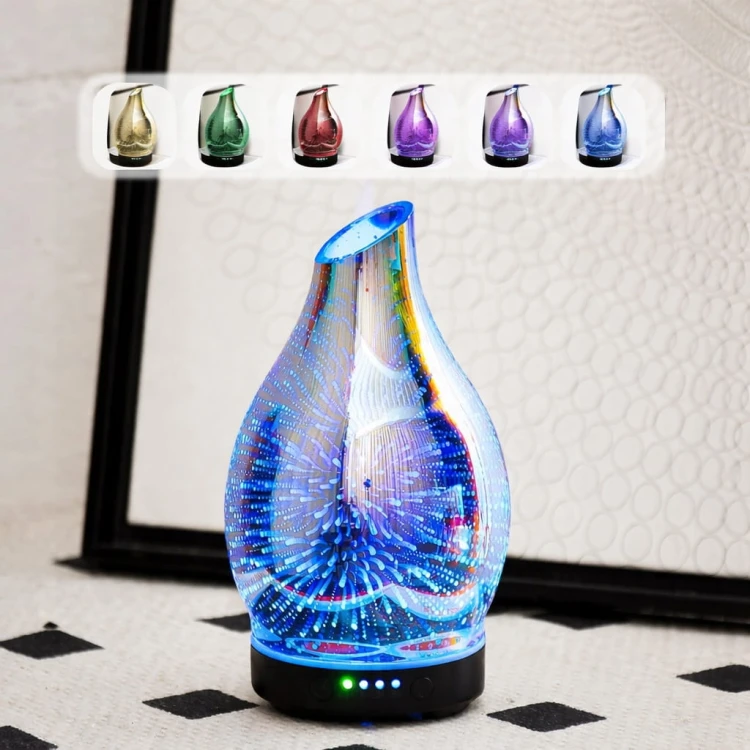 NAWILŻACZ POWIETRZA ULTRADŹWIĘKOWY DYFUZOR ZAPACHÓW PORSEME 3D LED KOLORY