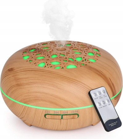 Nawilżacz Dyfuzor Olejków Aromaterapia Drewno 550ml LED BPA Free 3w1