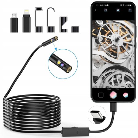 Boroskop Kamera Inspekcyjna Dual Lens 1920P 5m Android iOS Wi-Fi 8 LED IP67