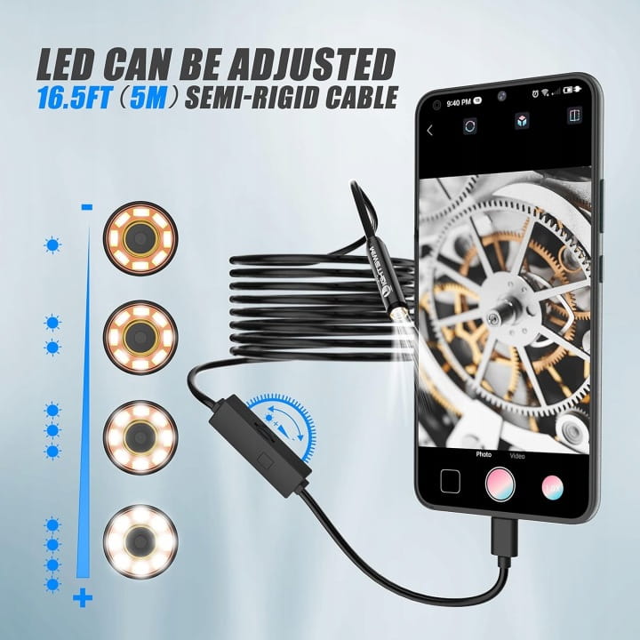 Boroskop Kamera Inspekcyjna Dual Lens 1920P 5m Android iOS Wi-Fi 8 LED IP67