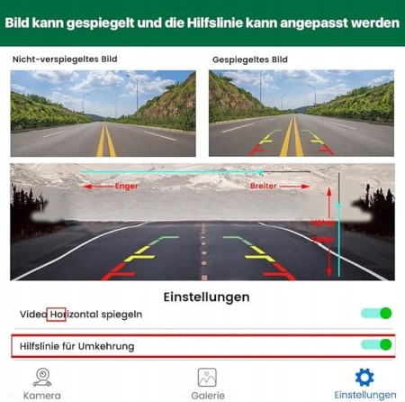 Kamera Cofania GreenAuto 720p HD Szeroki Kąt 160 Stopni Wodoodporna IP68