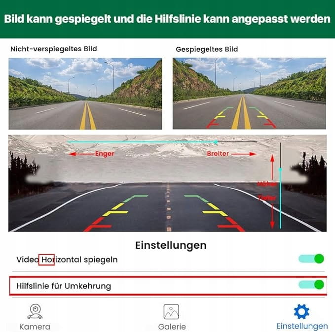 Kamera Cofania GreenAuto 720p HD Szeroki Kąt 160 Stopni Wodoodporna IP68