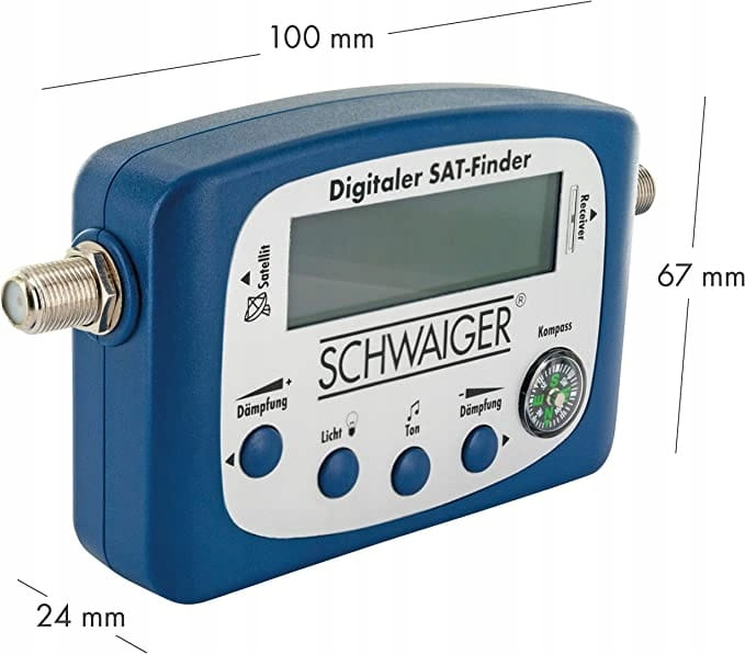 Miernik Sygnału Satelitarnej Sat-Finder Schwaiger LCD Podświetlany Dźwięk