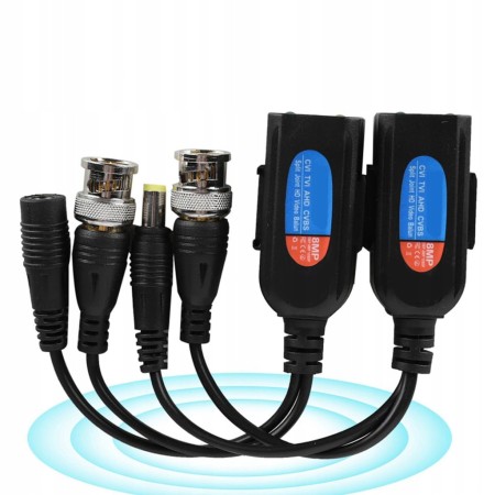 Transceiver Video Audio Zasilanie Balun RJ45 Cctv Skrętka HD-TVI CVI AHD