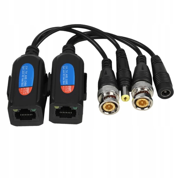Transceiver Video Audio Zasilanie Balun RJ45 Cctv Skrętka HD-TVI CVI AHD