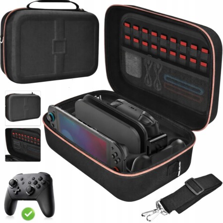 Etui Podróżne Nintendo Switch OLED / V2 Twarda Walizka Etui na 18 Gier XXL
