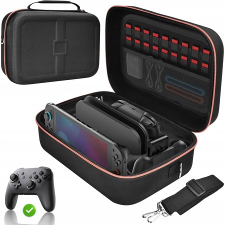 Etui Podróżne Nintendo Switch OLED / V2 Twarda Walizka Etui na 18 Gier XXL