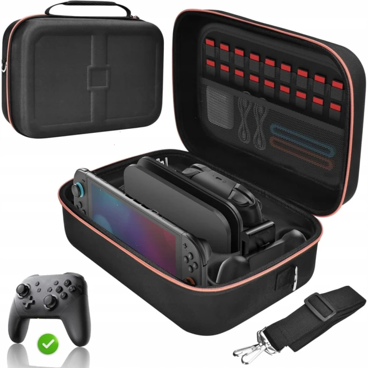 Etui Podróżne Nintendo Switch OLED / V2 Twarda Walizka Etui na 18 Gier XXL