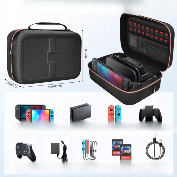 Etui Podróżne Nintendo Switch OLED / V2 Twarda Walizka Etui na 18 Gier XXL