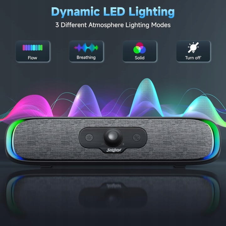 Głośnik Soundbar PC Bluetooth RGB USB-C LED Gamingowy Soulion R200