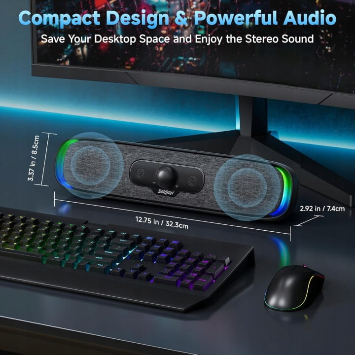 Głośnik Soundbar PC Bluetooth RGB USB-C LED Gamingowy Soulion R200