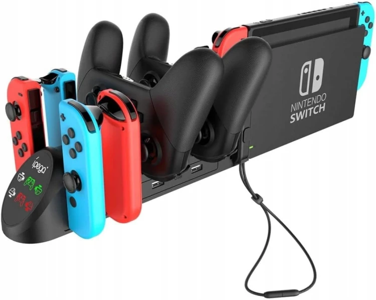 Stacja Ładująca 6w1 do Nintendo Switch Joy-Con Pro Controller LED Ipega