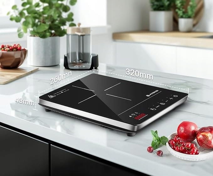 Płyta Indukcyjna Przenośna 2000W Kuchenka LCD Timer Slim Design Aobosi
