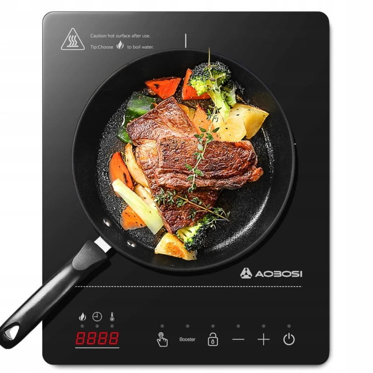 Płyta Indukcyjna Przenośna 2000W Kuchenka LCD Timer Slim Design Aobosi