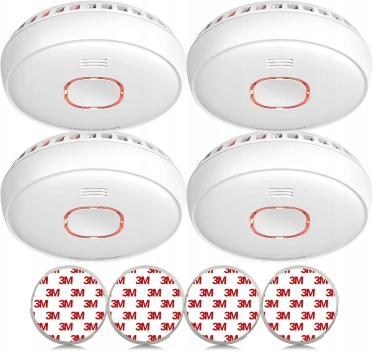 4x Czujnik Dymu Wi-Fi Smart Home Alarm Powiadomienia Telefon Tuya Andyssey