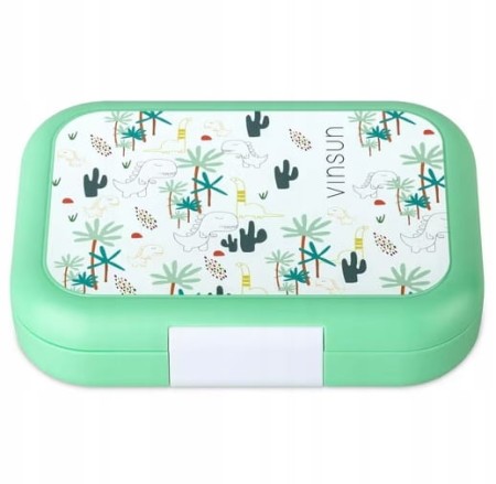 Lunchbox dla Dzieci Śniadaniówka 4 Przegródki Szczelna Dinozaur 1L Vinsun