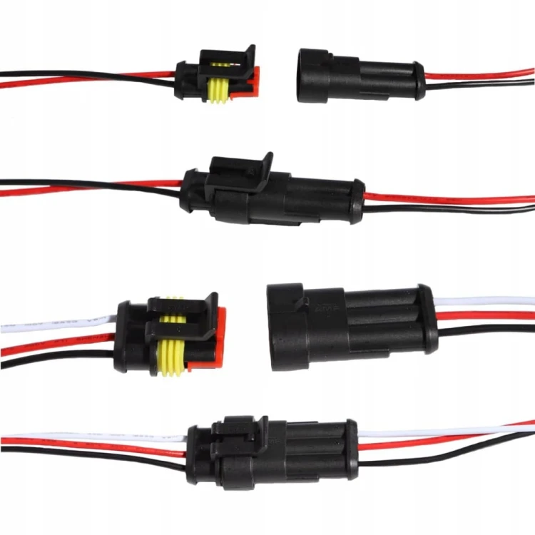 Złącza Samochodowe 3-PIN Wodoodporne Hermetyczne Zestaw 5 szt. 16 AWG