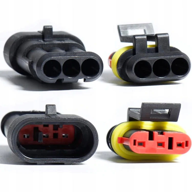Złącza Samochodowe 3-PIN Wodoodporne Hermetyczne Zestaw 5 szt. 16 AWG
