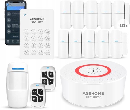 Zestaw Alarmowy Wi-Fi Smart Home 15 el. Aplikacja Syrena Czujniki AGSHome