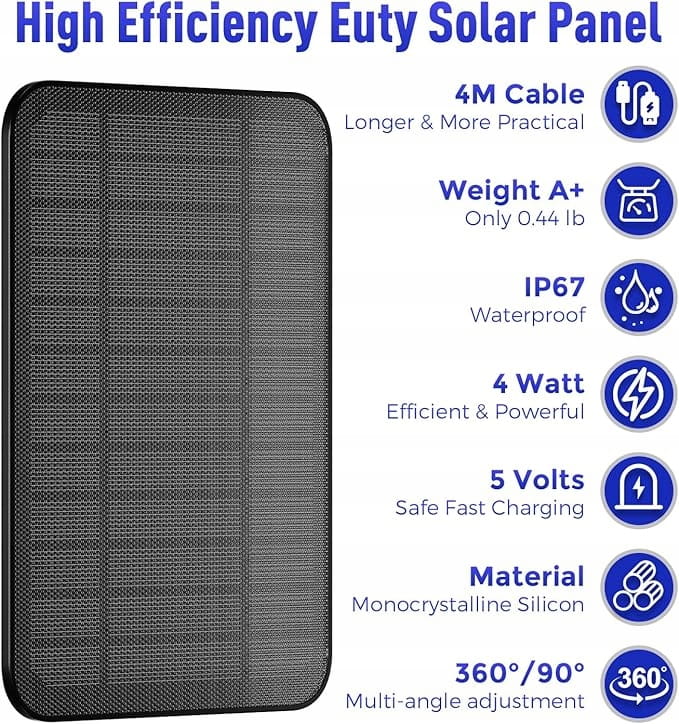 Panel Słoneczny 4W do Blink Outdoor 4 Kamery 4 Generacji Uchwyt 360°