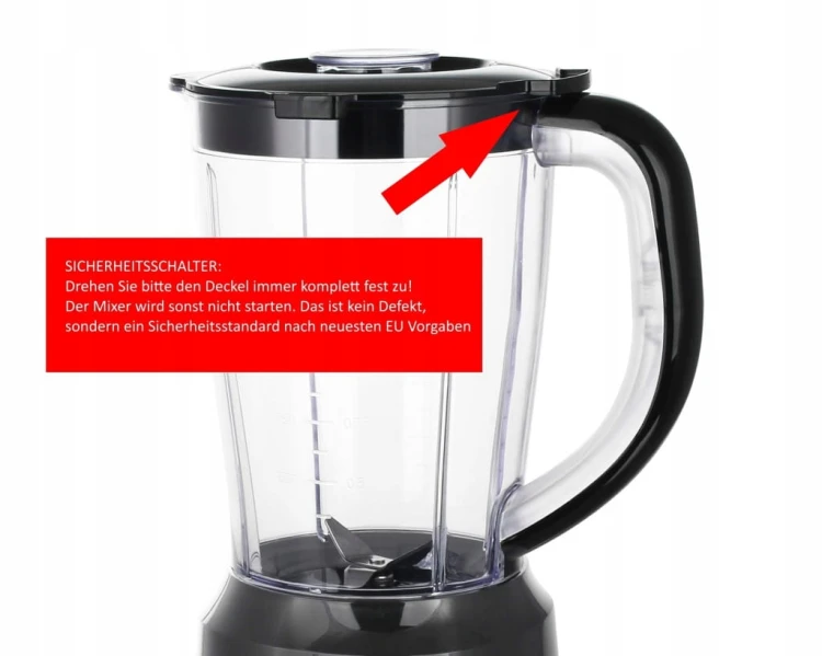 Blender Kielichowy 1,5L 500W Kruszenie Lodu BPA Free Stal Nierdzewna Emerio