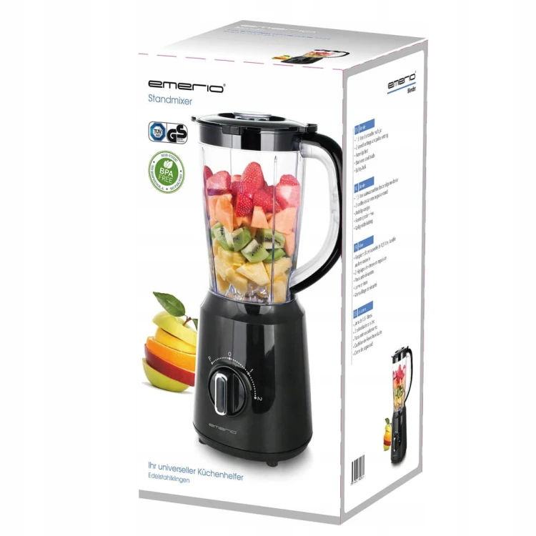 Blender Kielichowy 1,5L 500W Kruszenie Lodu BPA Free Stal Nierdzewna Emerio