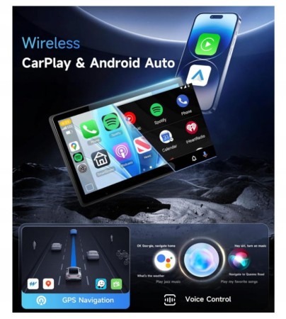 Monitor Samochodowy na Zagłówek TV Odtwarzacz Ekran Tył CarPlay Android