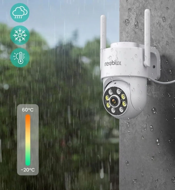 Kamera Monitoringu WiFi Zewnętrzna IP66 1080P Noc Audio Alarm SD Reobiux