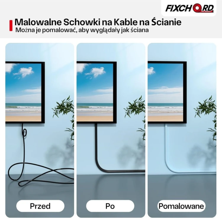 Listwa Maskownica Kabli Czarna Samoprzylepna 3m Kanał Przewodowy PVC Mocna