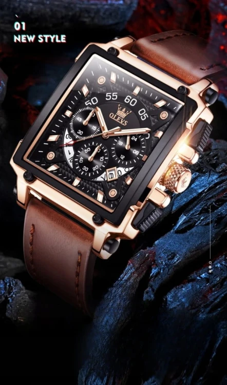 Zegarek Męski Luksusowy Elegancki Chronograf Bransoleta Datownik Prezent